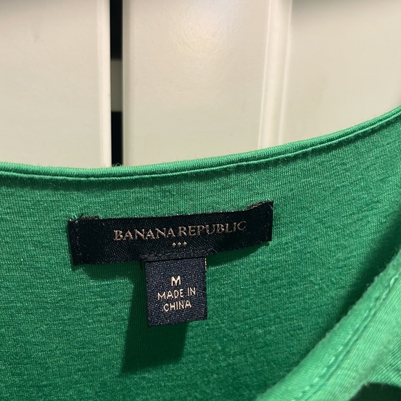 {Banana Republic} Kelly Green Pleated Bodice Stretch Maxi Dress M - Picture 3 of 3